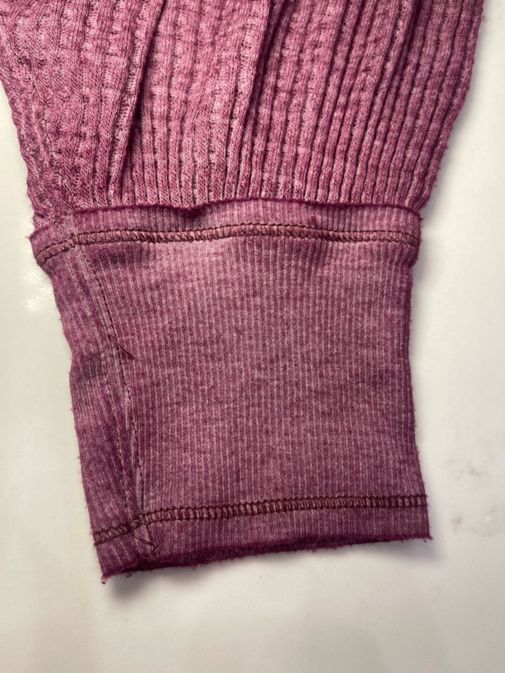 We The Free Women’s Waffle-Knit V-Neck Purple Top - Picture 5 of 16